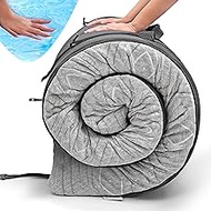 Roll Up Travel Mattress, CertiPUR-US 3” Cooling Gel Infused Memory Foam Sleeping Pad, Portable Foldable Floor Mat for Camping, Car &amp; Bed Topper w/Waterproof Cover, Carry Bag | Kids, Cot, Single, Twin
