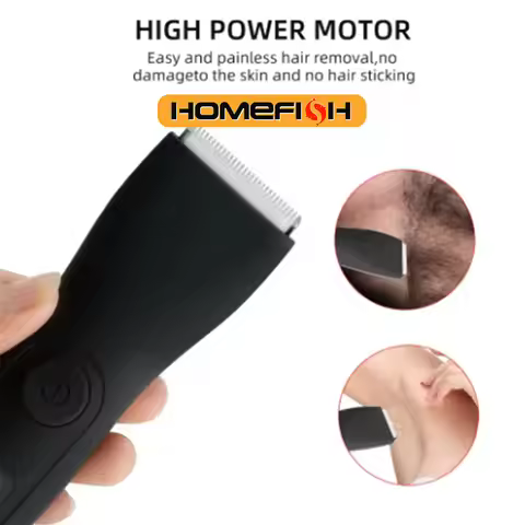 HOMEFISH Mens Body Hair Trimmer for Men Balls Women Lady Shaver Hair Removal Bikini Trimmer Groin & 