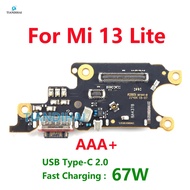 AAA+ For Xiaomi Mi 13 Lite Dock Connector USB Charger Port Flex Cable Board Type C Microphone Board 