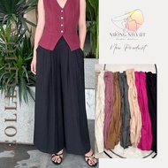 Women's Wide Leg Pants with Full Chunky Waist, Cool Wood Grain Silk Linen Material from Ut Ms 36 Fac