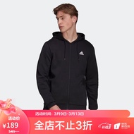 阿迪达斯 （adidas）外套男户外跑步训练运动服防风衣舒适开衫拉链夹克HB5081黑色 XL