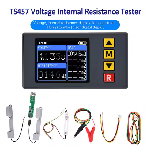 TS457 DC 5V Voltmeter Internal Resistance Tester Detector Voltage Meter AC 4-wire Method With Kelvin