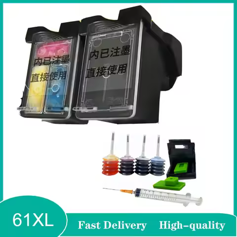 Vilaxh Refillable 61 XL Deskjet 1000 1050 1050A 1510 2000 2050 2050A 3000 Printer Ink Cartridge Repl
