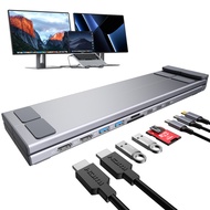 9-in-1 USB C Laptop Docking Station Dual Monitor 4K@60Hz HDMI PD100W Aluminum Universal USB 3.0 Dock