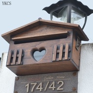 Outdoor Wooden Post Box Lockable Wall Mounted Letter Mailbox Southeast Asian Villa Garden Decoration