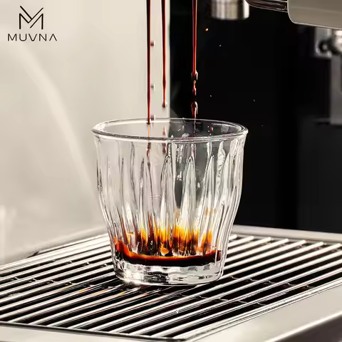 MUVNA 100ml Small Glass Cups Set of 4/6 Drinking Latte Glasses cups,Espresso Coffee Cup for Coffee s