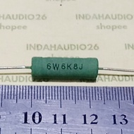HIJAU 6W6K8J GREEN 6K8 6W WIREWOUND RESISTORS 6k8 6watt copper feet 6.8 kilo ohm 6 watt resistor 6.8