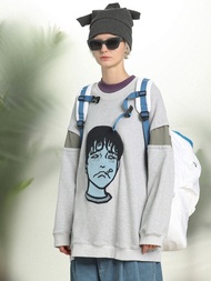 UNVESNO伊藤潤二聯名雙一系列潮牌刺繡衣服秋季無帽衛衣 SWS-1427