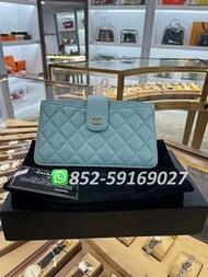 全新閒置✨全港最平 ‼支持面交陪驗 ‼ 🌈CHANEL Classic Strap Pouch A80758 Blue 藍色👏現貨 支持陪驗 #銀包 #包包 #錢夾 #皮夾 #hand bag #Wa