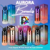 Aquaflask Original with FREE NAME, CLEANER, BOOT AURORA BOREALIS, Neon and Dream Collections