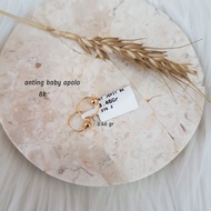 Children's gold earrings, ball model, genuine 8K gold,/375 anting2 budak perempuan earing for kids g