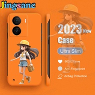 Jingsanc เคสการ์ตูนไร้กรอบสำหรับ VIVO IQOO Z7 5G/IQOO Z7x 5G เคสโทรศัพท์ลายสาวสวยบางพิเศษสีด้านพีซีป