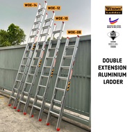 Winner Ladder Heavy Duty Aluminium Ladder(Single Pole/ Double Extension-Tangga)12 Ft &14 Ft