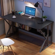 [รับประกันสินค้า]โต๊ะคอม โต๊ะคอมพิวเตอร์ โต๊ะทำงาน All In One ทันสมัย โครงเหล็กหนาอย่างดี มีชั้นเก็บของใต้โต๊ะ  สีดำ ขนาด 80X45X72 CM *พร้อมส่ง*