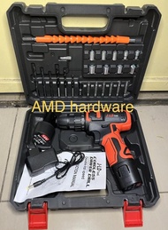 Mesin Bor Baterai Cordless Drill SET +Mata Bor JLD 12V (maktec,ryu,aeg