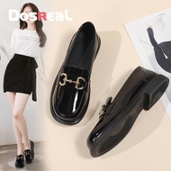 Dosreal Giày oxford cho phụ nữ da Giày Hàn Quốc giản dị Giày lười búp bê giày lười thời trang cao su
