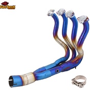 Pndq ระบบท่อไอเสียรถจักรยานยนต์ปรับเปลี่ยนท่อไอเสียด้านหน้าเชื่อมต่อลิงค์ท่อสลิปออนสำหรับ KAWASAKI Z