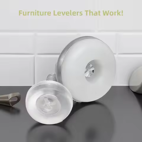 12pcs Black Clear Transparent Iron Plastic Furniture Table Chair Sofa Leg Feet Adjustable Leveler Gl