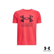 Under Armour เสื้อแขนสั้น UA Tech™ Hybrid Print Fill สำหรับเด็กผู้ชาย