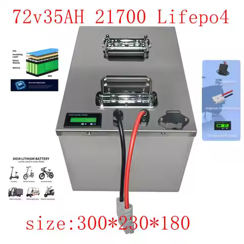 72V 35AH Lifepo4 Rechargeable Battery High Capacity Energy Storage for Motorcycle Electric Car Pedal
