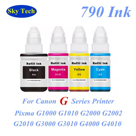 Sky 790 GI-790 Ink ,Premium Refill Ink For Canon PIXMA G1000 G1010 G2000 G2002 G2010 G3000 G3010 G40