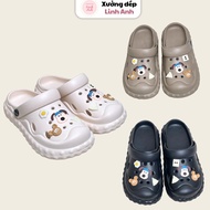 Women's slippers with rattan trim, 3cm high sole and sticker with cute straps made of super light EV