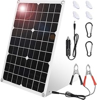 KWODE 18W 18V Solar Car Battery Charger 2-Port USB Portable Solar Charger Flexible Solar Trickle Cha