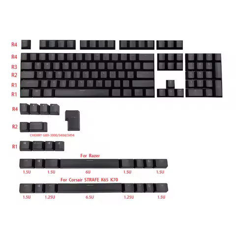 White Black 131 key PBT Double shot Backlit Keycaps For Corsair STRAFE K65 K70 Logitech G710+ Mechan