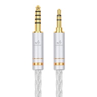 HIFI 4.4มม. สมดุลถึง3.5มม. สายสัญญาณเสียง Pure Silver 4.4ถึง3.5 Aux อัพเกรดสำหรับ WM1A1Z PHA-1A2A Z1