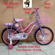 Sepeda Anak Perempuan 18 Inch Trex Unicorn Sepeda Anak Mini Trex