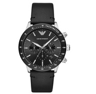 Emporio Armani AR11243 -43mm Men's Chronograph Black Leather Watch AR11241