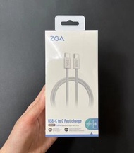 ZGA TYPE C TO TYPE C 100W 充電線 1米