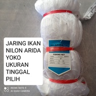 jaring ikan NILON ARIDA D2 50md/100yds Yoko ukuran 1 inchi - 3 inchi pukat jala ikan nelayan