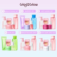 Glad2Glow 5 In 1 Skincare Set Perfect Cover Cushion Foundation Sunscreen/Micellar Water Makeup Brigh