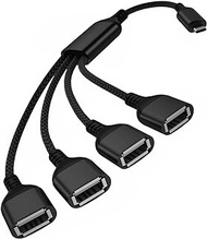 Basesailor USB C Male to Four USB Female Cable Adapter 1FT,Thunderbolt 3 to 4 Type A 2.0 Port Splitter Dongle Cord Converter Connector Multiple Multi Hub for MacBook,iPad Pro Air,Microsoft Surface Go