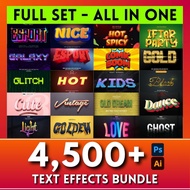 Text Effect for Adobe Photoshop & Adobe Illustrator (PSD and Ai) | Fonts Collection Bundle (TTF and 