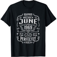Men's cotton T-shirt 55th Birthday Legends Were Born In June 1969 T-Shirt