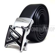 Men's LEATHER BELT BUCKLE RAIL MODEL | Lv 02 BLACK