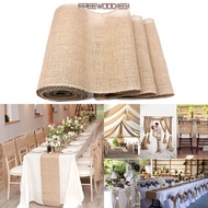 FREEWOODIEGI Vintage Table Runner Party Decoration Burlap Hessian Country Burlap Chair Sashes