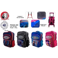 Platinum Silver Star Trolley School Bag/Climb Stairs Trolley/6 Wheels Trolley/Detachable Trolley