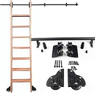 3.3ft-20ft Rolling Library Ladder Hardware Sliding Ladder Hardware Full Set, Rolling Track with Floo