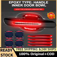 H.Rong Universal 8Pcs 【In Stock + High Quality】 3D Carbon Fiber Car Door Handle Sticker Auto Door Ha