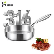 316 Stainless Steel Frying Pan 20cm Uncoated Wok Pan Non Stick Pots Household Cooking Pot Kitchen Co