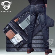 EAGLADE กางเกงยีนส์ยืดลำลองในสีน้ำเงินเข้ม816 C03