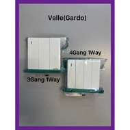 Valle (Gardo) 3Gang 1Way/ 4Gang 1Way Switch