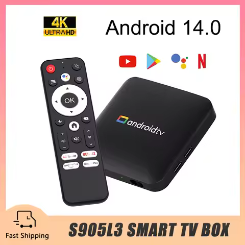 TV Box H96 MAX S905L3 Android 14.0 4K BT 2.4G 5G Wifi Google Voice Remote Media Player Home Android 