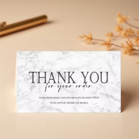 Card Thank You 30pcs/pack Marbling Thank You Card For Supporting Business Package Decoration "Gorgeo