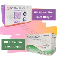 BD Micro-Fine 5mm 100pcs &amp; BD Ultra-Fine 4mm 100pcs