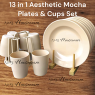13 in 1 BASO PLATO SET Aesthetic Mocha New Collections Plastic Material