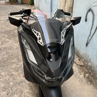 ชิวหน้าPCX160 ปี2021-2024 ทรงFZ-v2 (แถมกระจกฟรี)(ชิวแต่งแบบ2ฐานดำสกีนHonda)ดีไซน์ทรงเวอร์ชั่นใหม่ ชิ